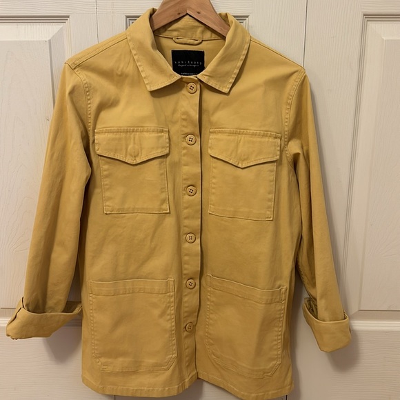 SANCTUARY Mustard Yellow Four Pocket Utility Barn Jacket size Med - Picture 2 of 6